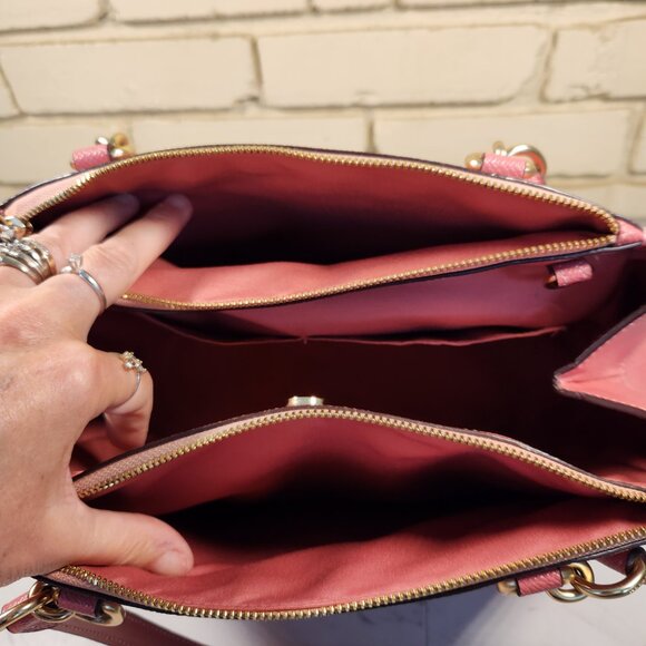 Like New Coach Brooke Pink Glitter Crossbody Bag Purse - Picture 13 of 16